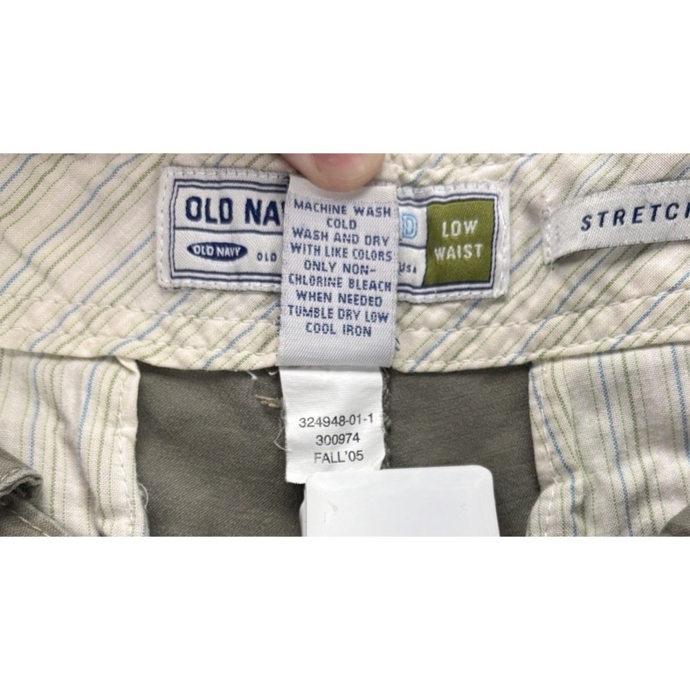 Vintage Old Navy Chino Pants Womens 8 Short Khaki Stretch Low Waist Preppy Y2K - Picture 5 of 12